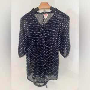 Mossimo Supply Co. Women's Navy Polka Dot Top